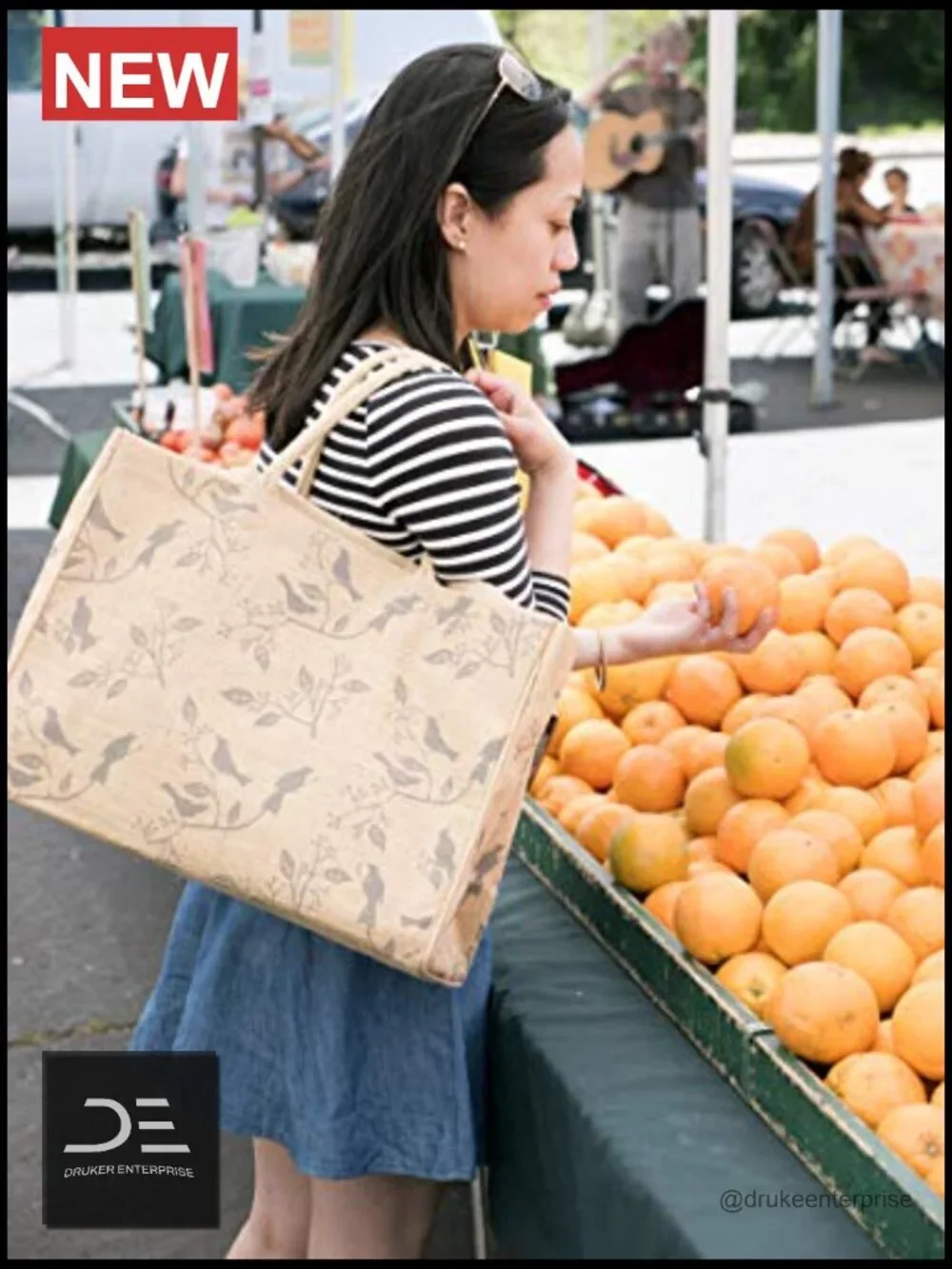 Jute Market Tote Bag with Handles